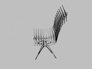 wooden skeleton chair 3D Model