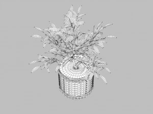 green plant in ceramic pot 3D Model
