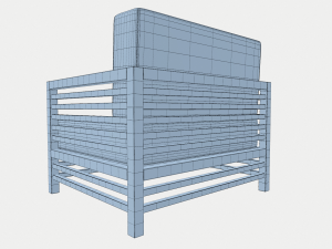 antique outdoor chair 3D Model