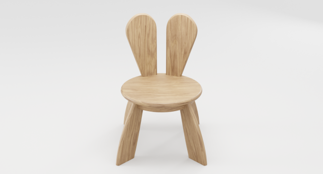 kid wooden minimalistic chair 3D Модель .c4d .max .obj .3ds .fbx .stl .blend 