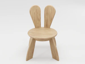 детский деревянный минималистичный стул 3D Модель