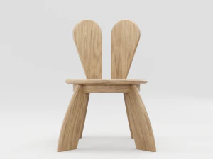 kid wooden minimalistic chair 3D Model