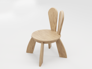 kid wooden minimalistic chair 3D Модель