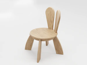 kid wooden minimalistic chair 3D Model
