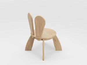 kid wooden minimalistic chair 3D Model