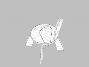 kid wooden minimalistic chair 3D Модель