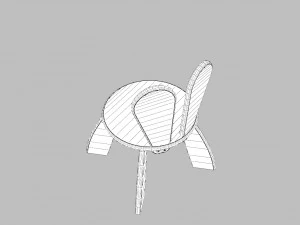kid wooden minimalistic chair 3D Model