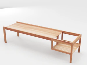 table enfant en bois Modèle 3D