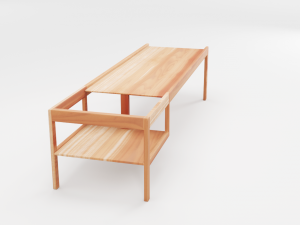 wooden childrens table Model 3D