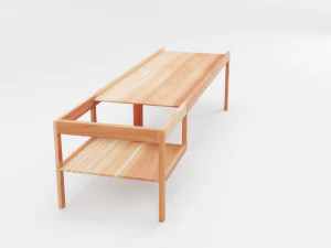 wooden childrens table 3D Model