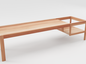 wooden childrens table Model 3D