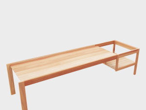 wooden childrens table Model 3D