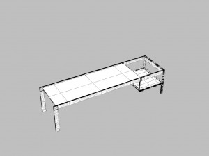 wooden childrens table Model 3D