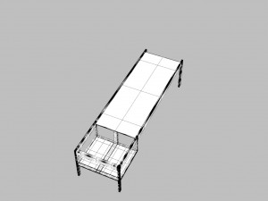 wooden childrens table Model 3D
