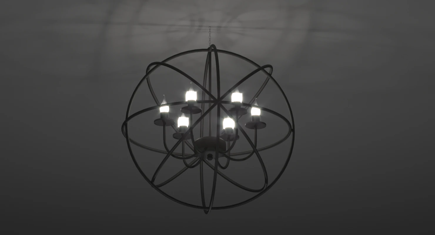modern orbit chandelier 3D Model .c4d .max .obj .3ds .fbx .stl .blend 