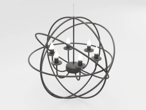 modern orbit chandelier 3D Model
