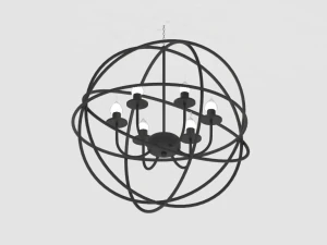 modern orbit chandelier 3D Model