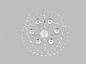 modern orbit chandelier 3D-Modell