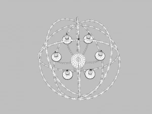 modern orbit chandelier 3D Model