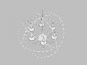 modern orbit chandelier 3D-Modell
