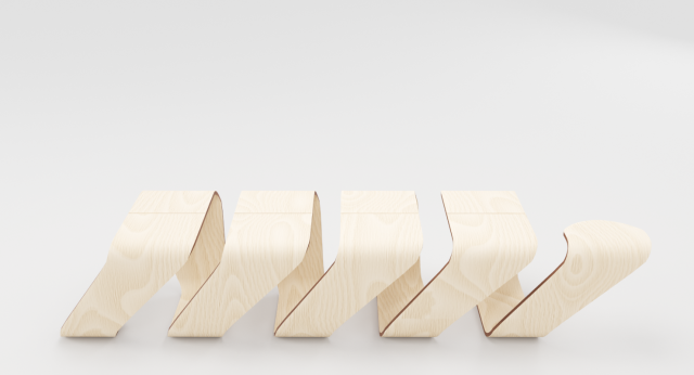 designer wooden bench-spiral Modelo 3D .c4d .max .obj .3ds .fbx .stl .blend 