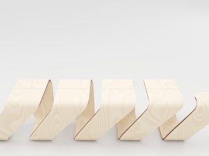 designer wooden bench-spiral 3D Model