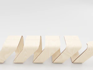 design houten bank-spiraal 3D Model