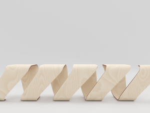designer wooden bench-spiral Modelo 3D