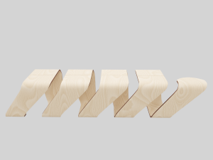 designer wooden bench-spiral Modelo 3D