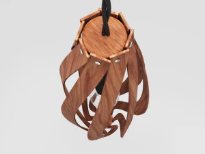 brilho com plafond de madeira Modelo 3D