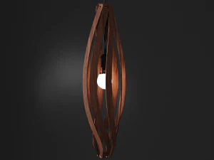 brilho com plafond de madeira Modelo 3D