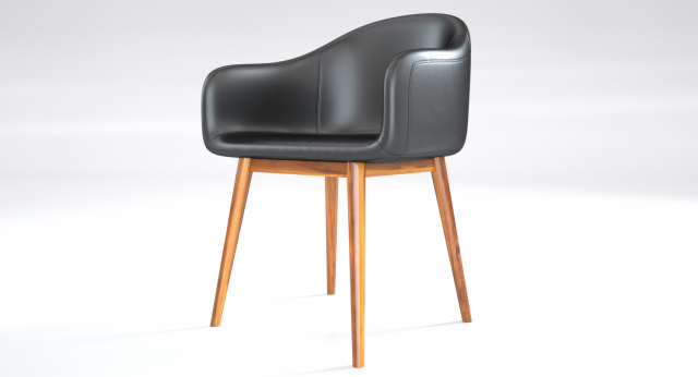 black leather loft chair 3D Model .c4d .max .obj .3ds .fbx .stl .blend 