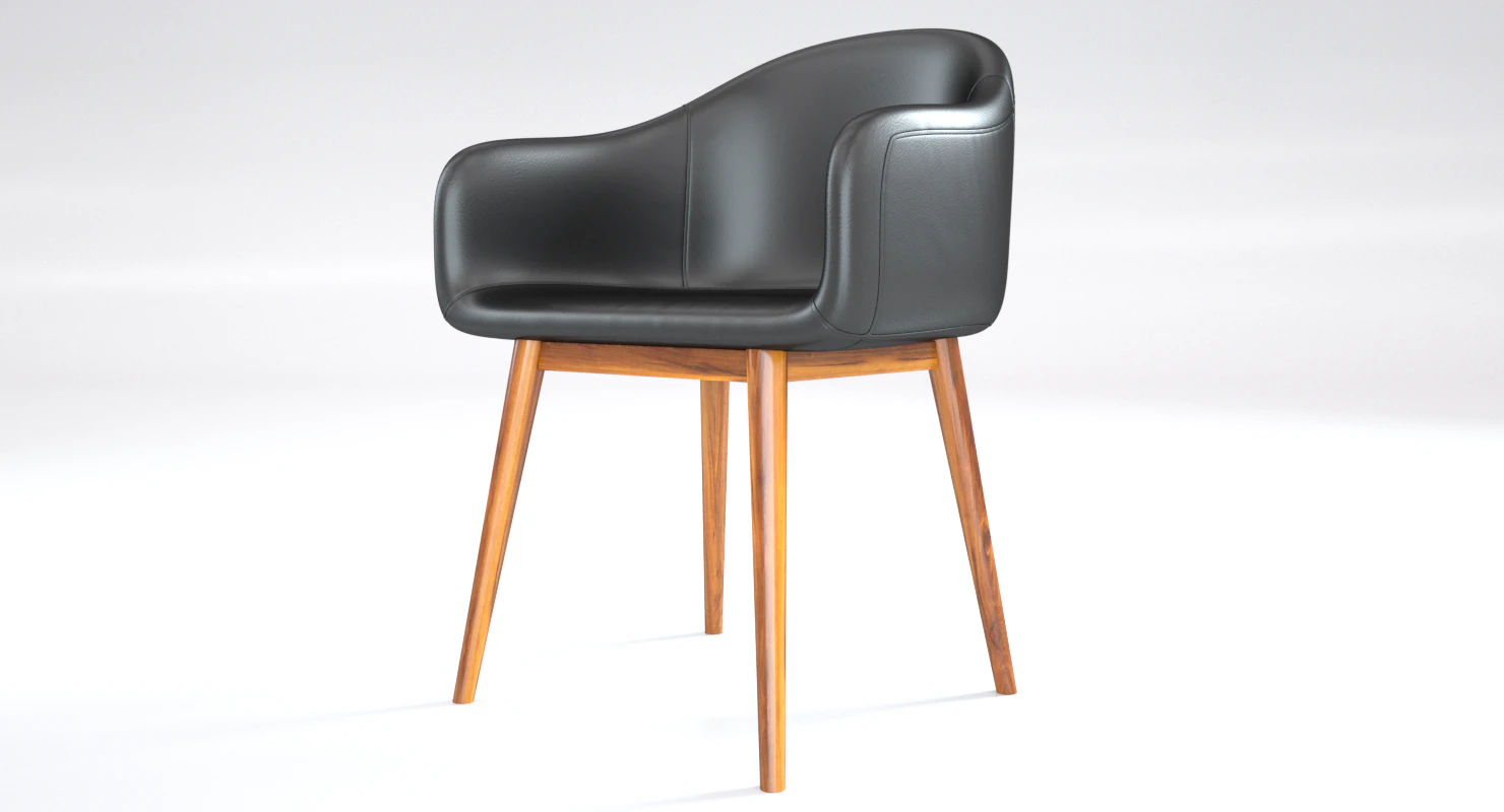 cadeira alta de couro preto Modelo 3D .c4d .max .obj .3ds .fbx .stl .blend 