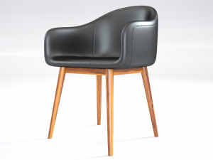 black leather loft chair 3D Model