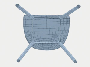 cadeira alta de couro preto Modelo 3D