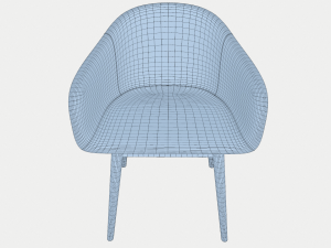 black leather loft chair 3D Model