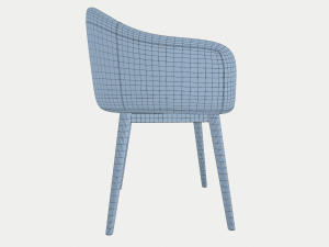 black leather loft chair 3D Model