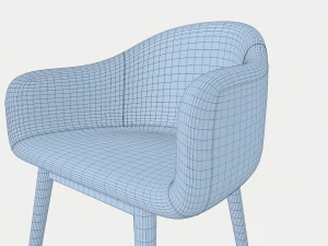 cadeira alta de couro preto Modelo 3D