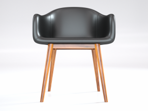 black leather loft chair 3D Model