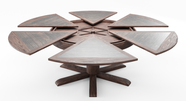 dining table with leaves 3D Model .c4d .max .obj .3ds .fbx .stl .blend 