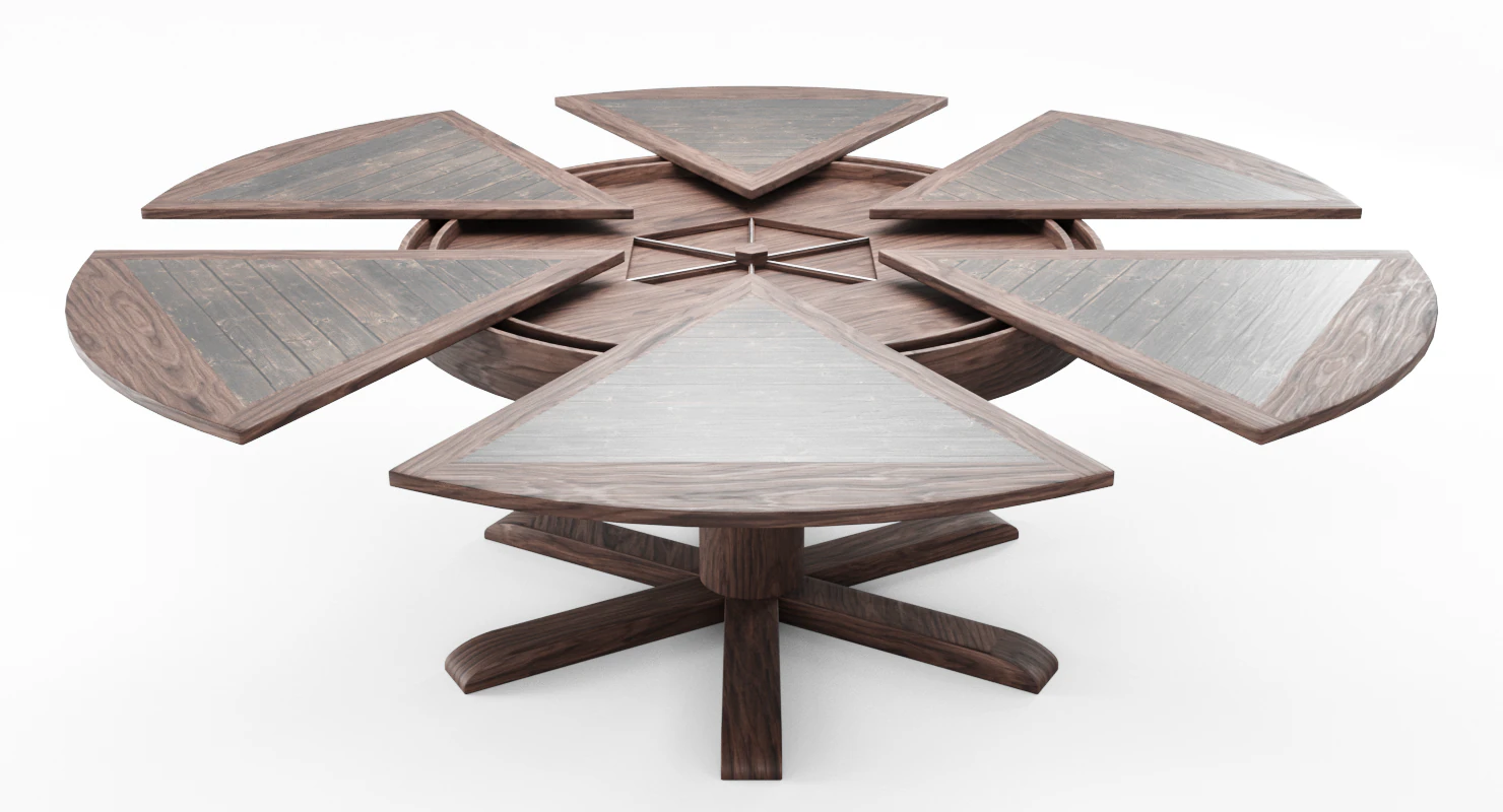 dining table with leaves 3D Model .c4d .max .obj .3ds .fbx .stl .blend 