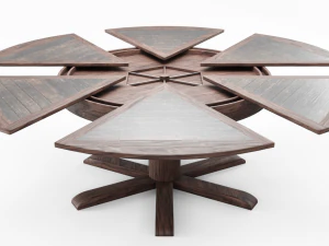 带叶子的餐桌 3D 模型