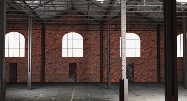 old brick warehouse interior 3D Model .c4d .max .obj .3ds .fbx .stl .blend 