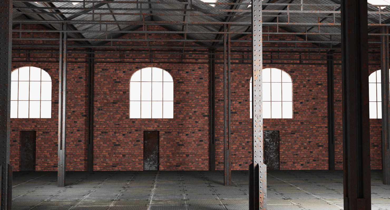 old brick warehouse interior 3D Model .c4d .max .obj .3ds .fbx .stl .blend 
