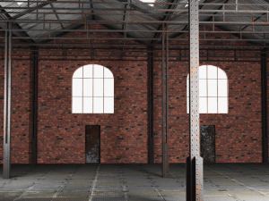old brick warehouse interior 3D Model