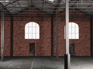 wnętrze starego magazynu z cegły Model 3D