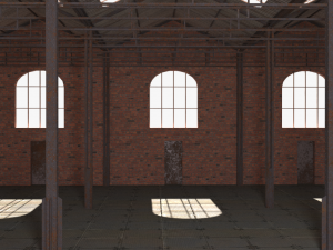 old brick warehouse interior 3D Model