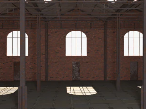 old brick warehouse interior 3D Model