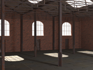 old brick warehouse interior 3D Model