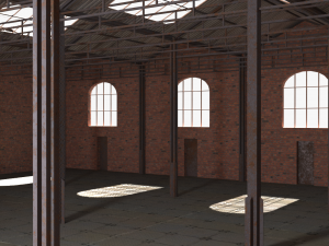 old brick warehouse interior 3D Model
